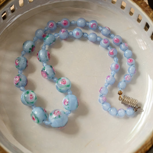 Antique Birthday Cake Glass beads 1930s
