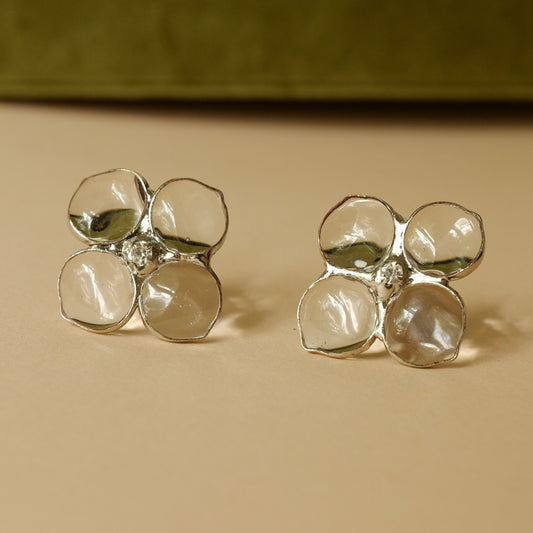 Moans Couture Clear Glass Earrings