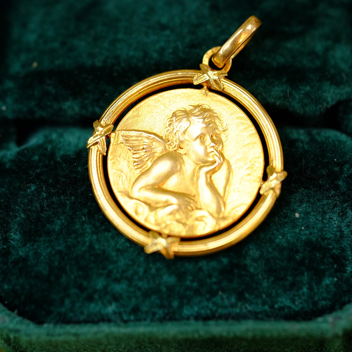 Cherub Coin Pendant Rolled Gold