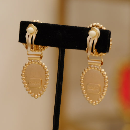 Moans Couture Amber Blue Earrings