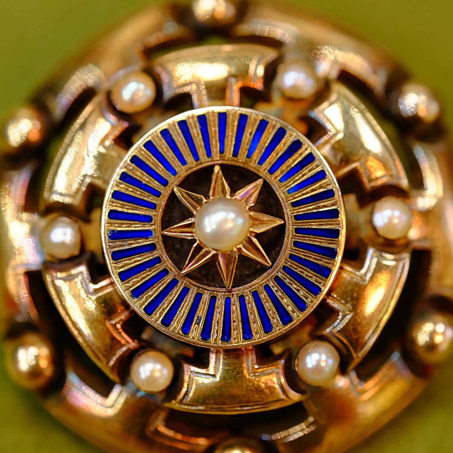 Victorian Star Pearl Brooch with Hair