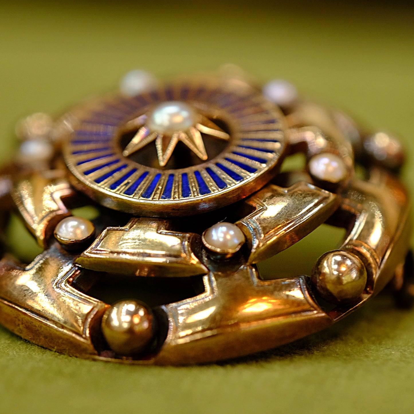 Victorian Star Pearl Brooch with Hair