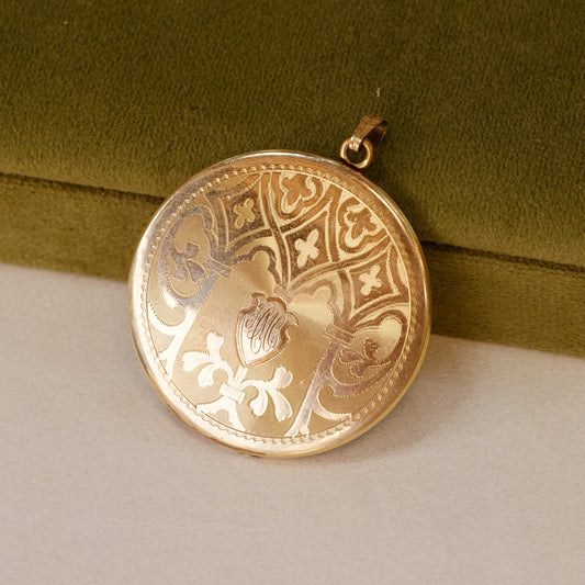 Victorian Gold Filled Large Circle Locket