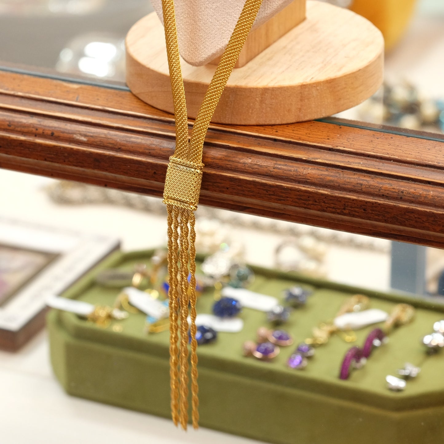 Tassel Necklace Gold Tone