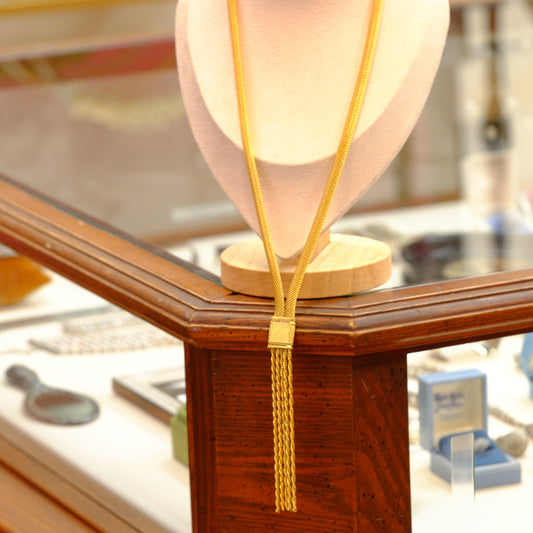 Tassel Necklace Gold Tone