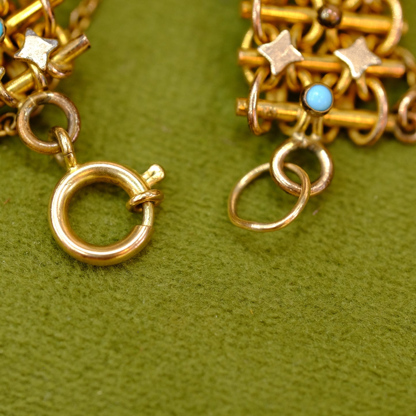 Gold Plated Bracelet with Turquoise Beads