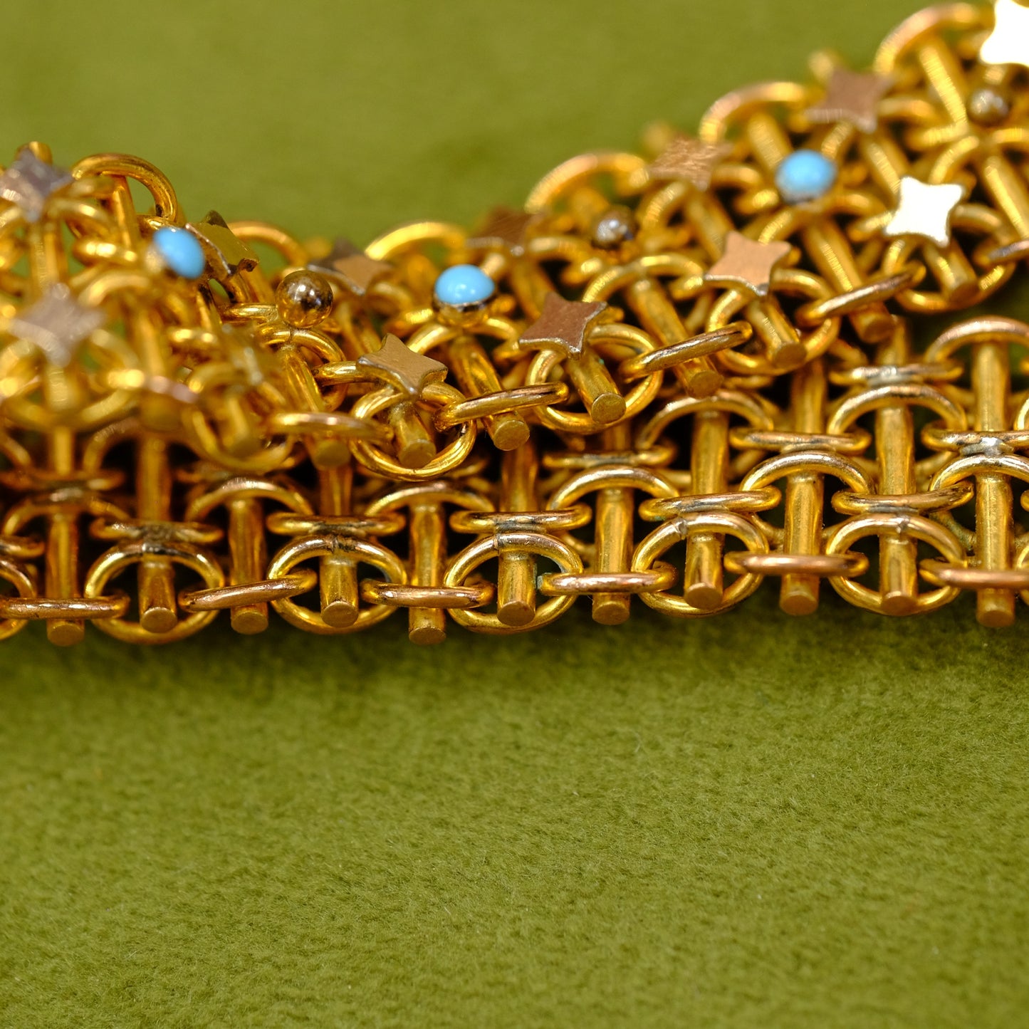 Gold Plated Bracelet with Turquoise Beads