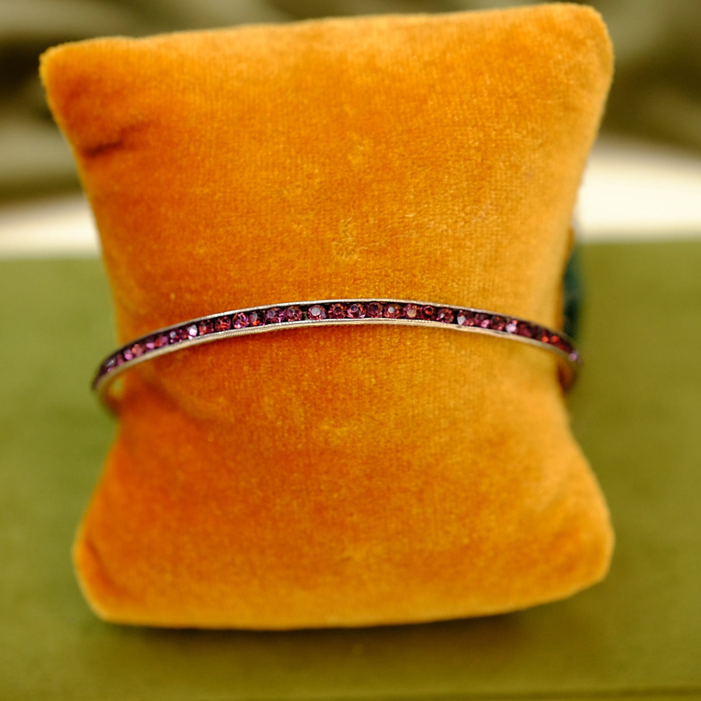 Sterling Art Deco Purple Paste Bangle
