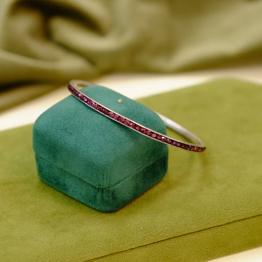 Sterling Art Deco Purple Paste Bangle