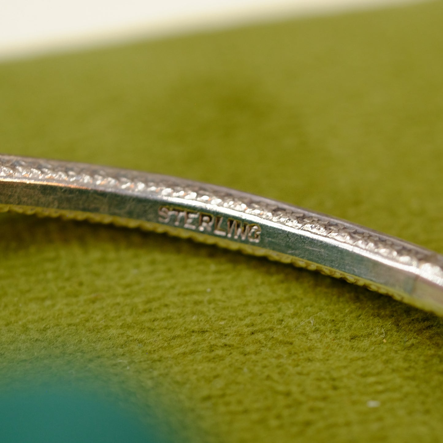 Sterling Art Deco Purple Paste Bangle