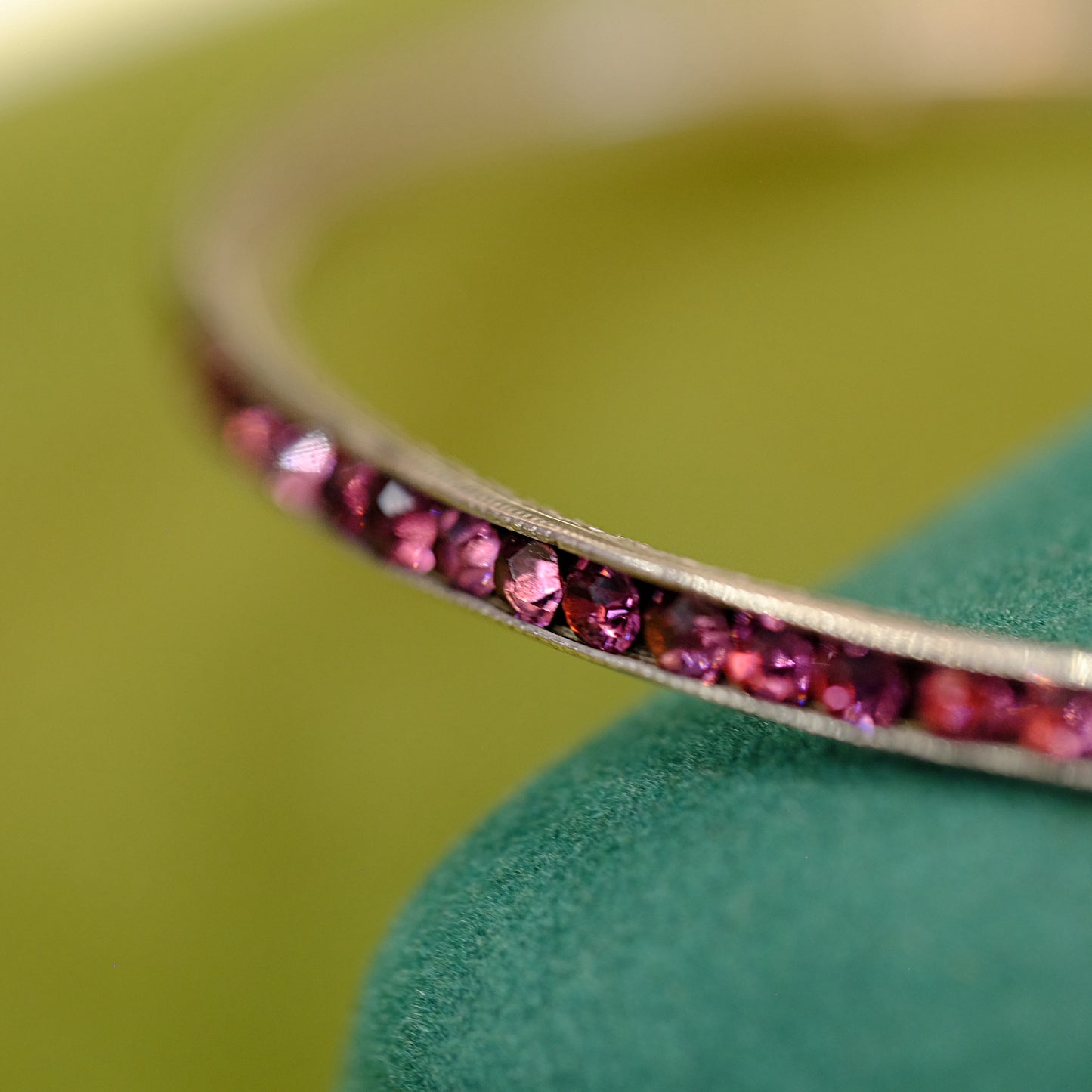 Sterling Art Deco Purple Paste Bangle