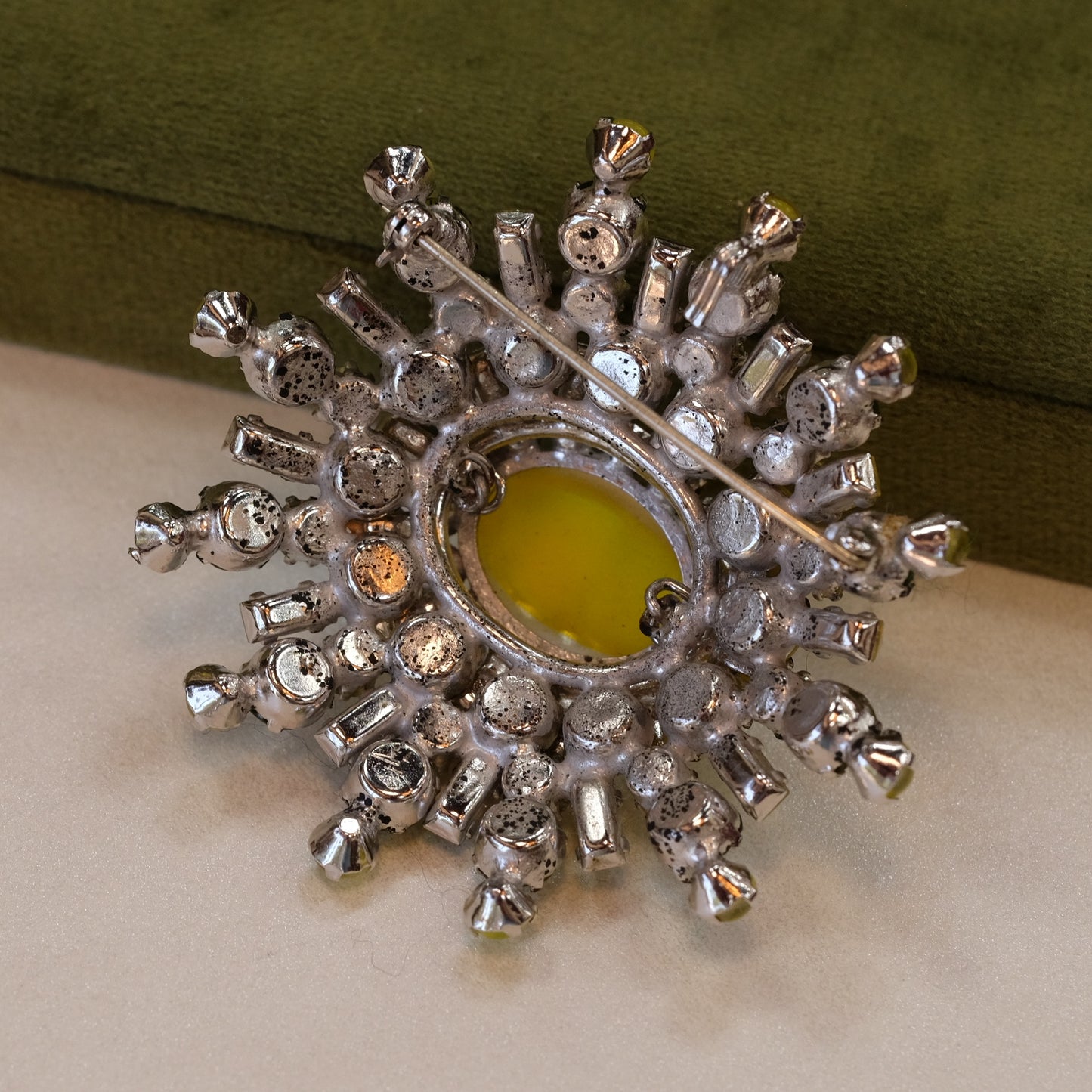 Schreiner Yellow Dimensional Brooch 1960s