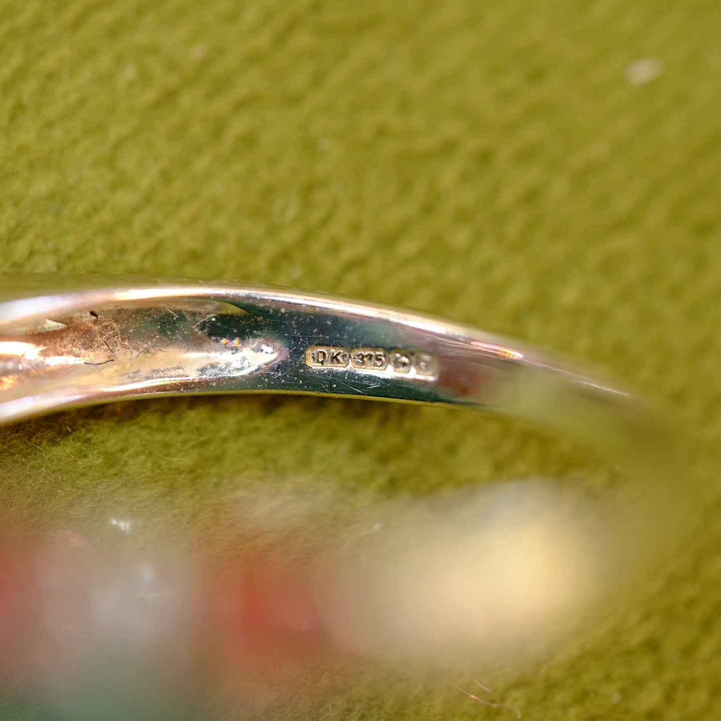 10k White Gold Tourmaline and Clear Topaz Ring