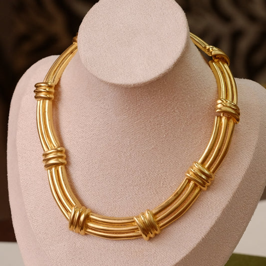 Vintage Gold Tone Collar Necklace 1990s