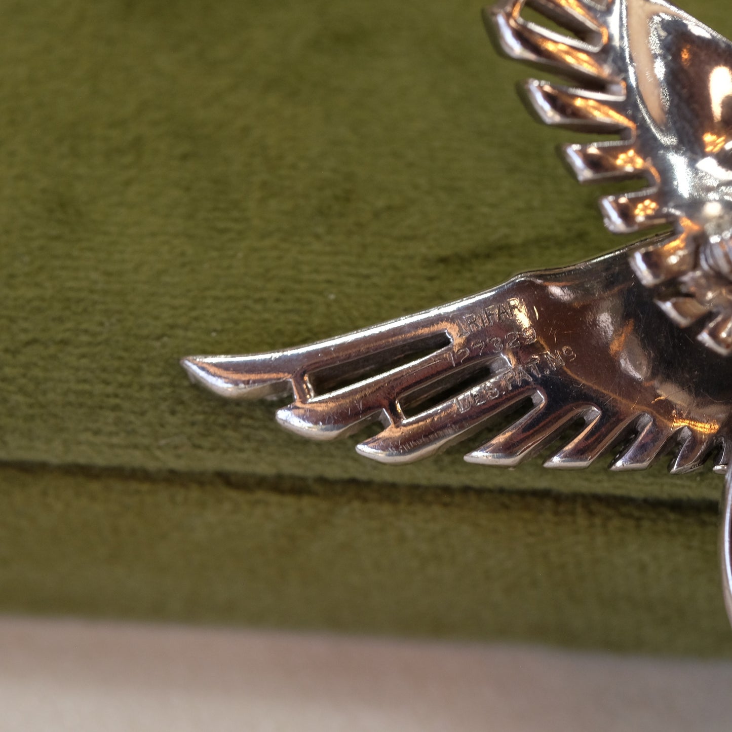 Trifari Pave Rhinestones Bird Brooch Book piece 1950s