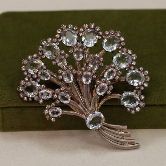 Eisenberg Sterling Book Piece Fan Brooch 1940s