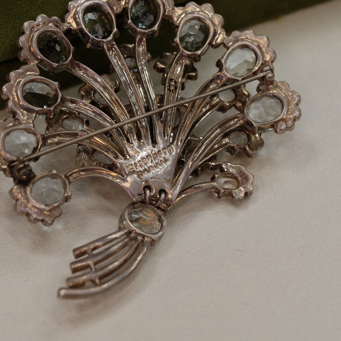 Eisenberg Sterling Book Piece Fan Brooch 1940s