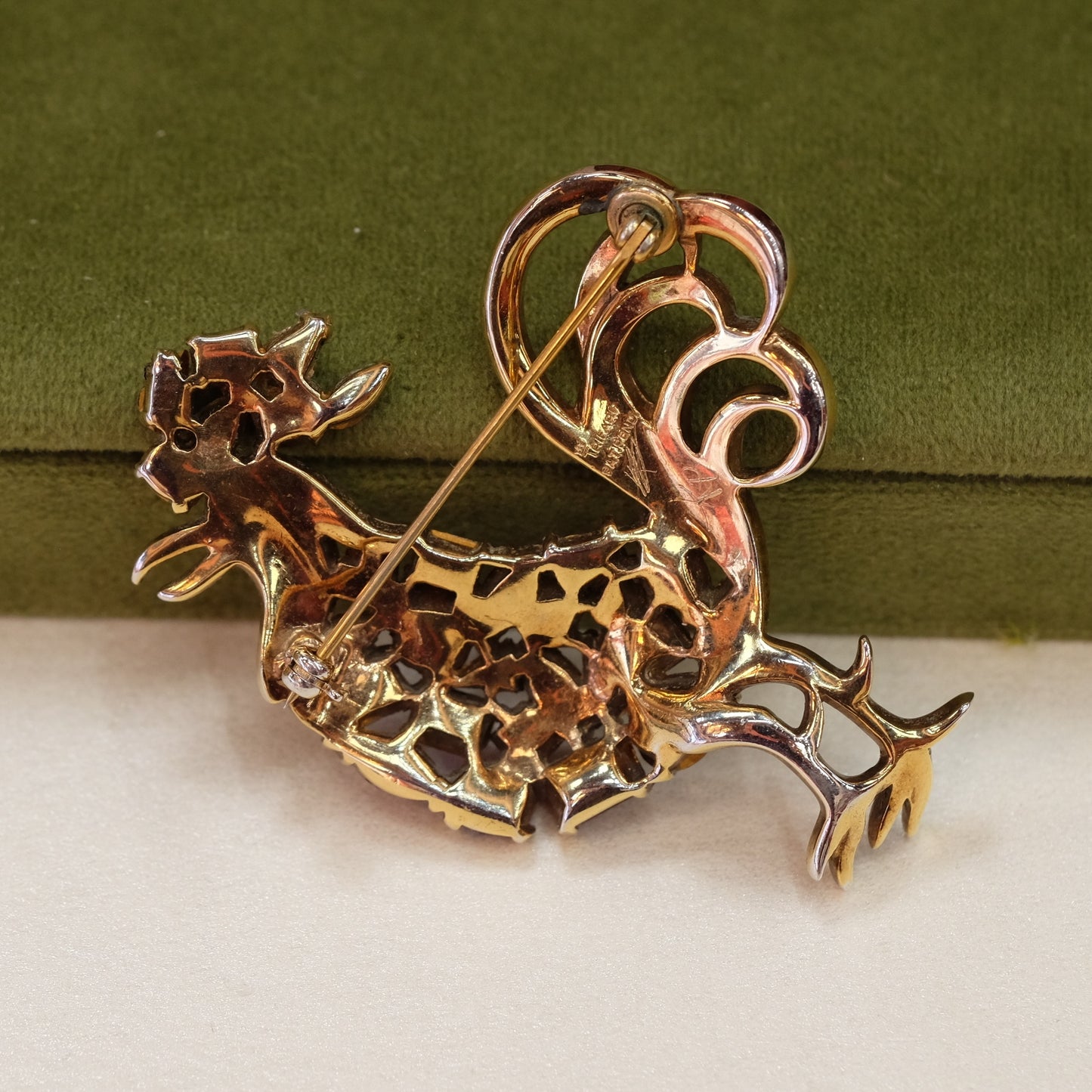 Trifari Alfred Phillipe Rooster Brooch 1940s