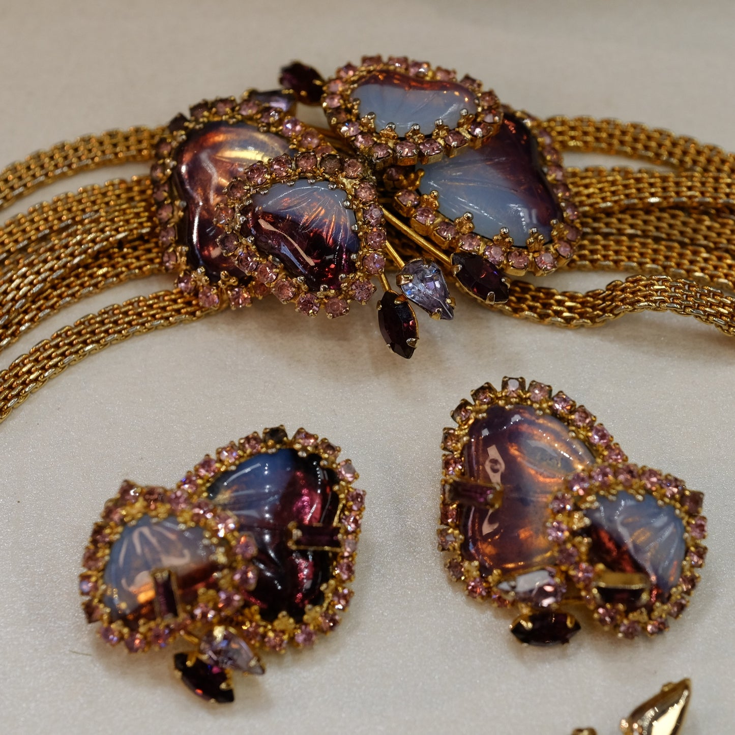 Hobe Iris Set Necklace, Bracelet, Earrings 1950s