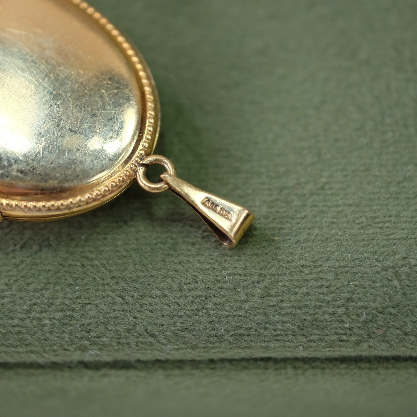 Gold Filled Oval Horseshoe Rhinestone Locket