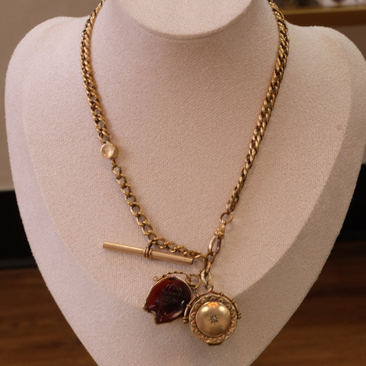 Victorian Gold Filled Chain with bolts and charms