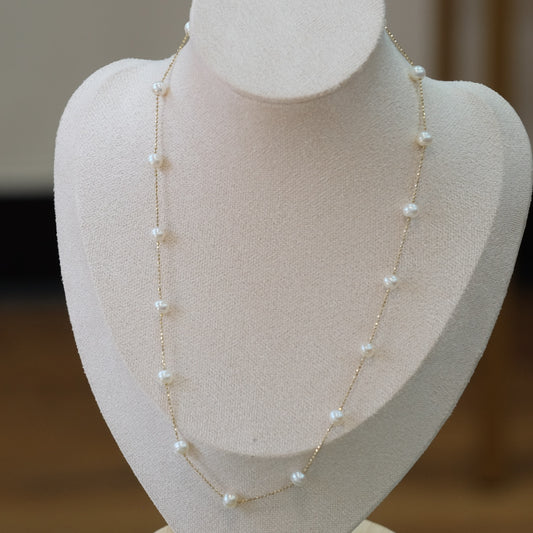 14K Gold Cultured Pearl Necklace