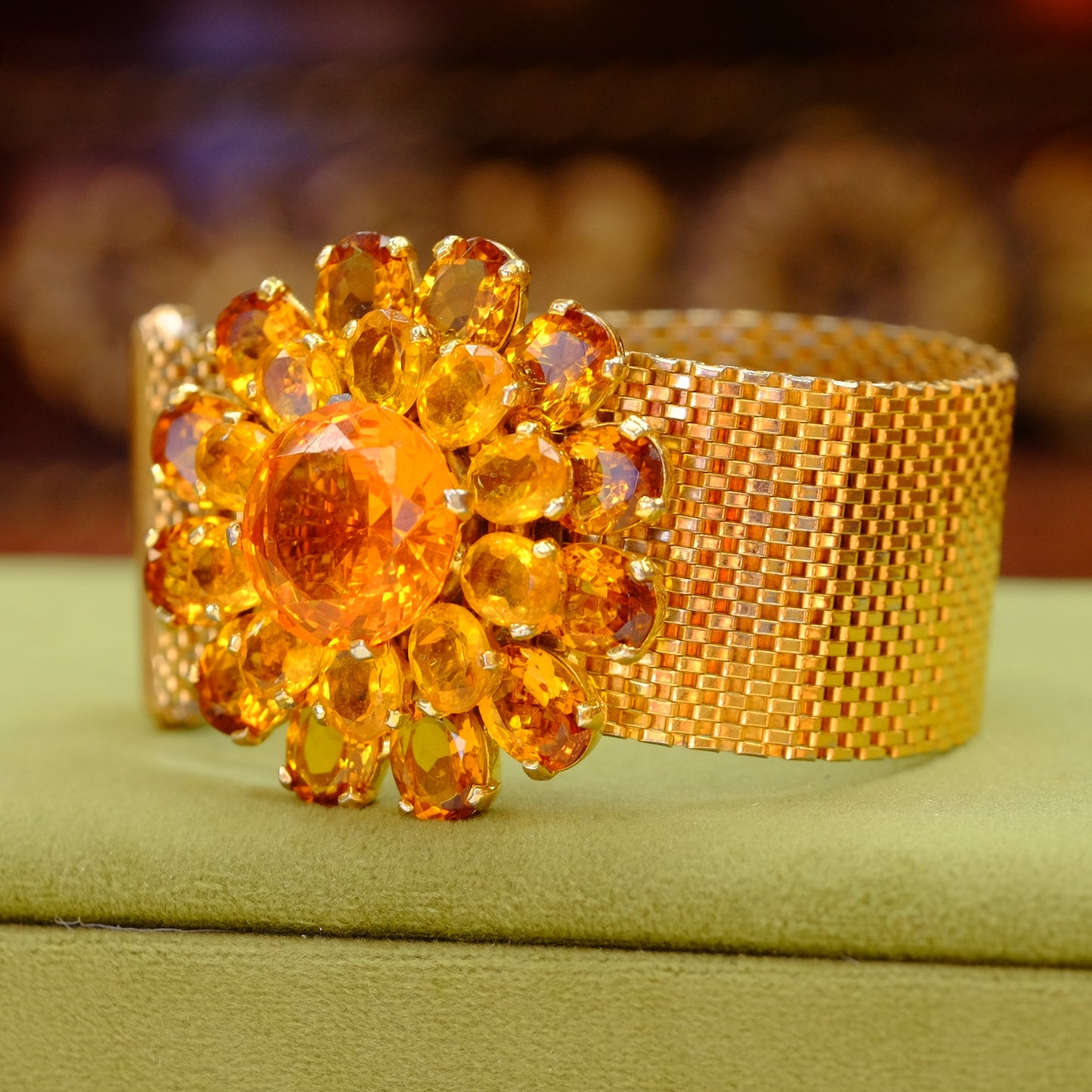 Vintage Mazer Wide Retro Bracelet 1940s