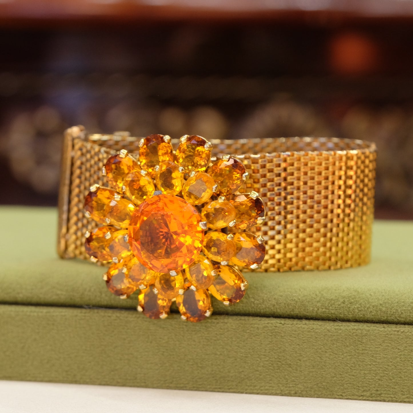 Vintage Mazer Wide Retro Bracelet 1940s