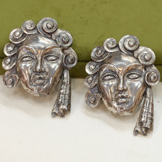 Art Deco Lady Maiden Dress Clips 1930's