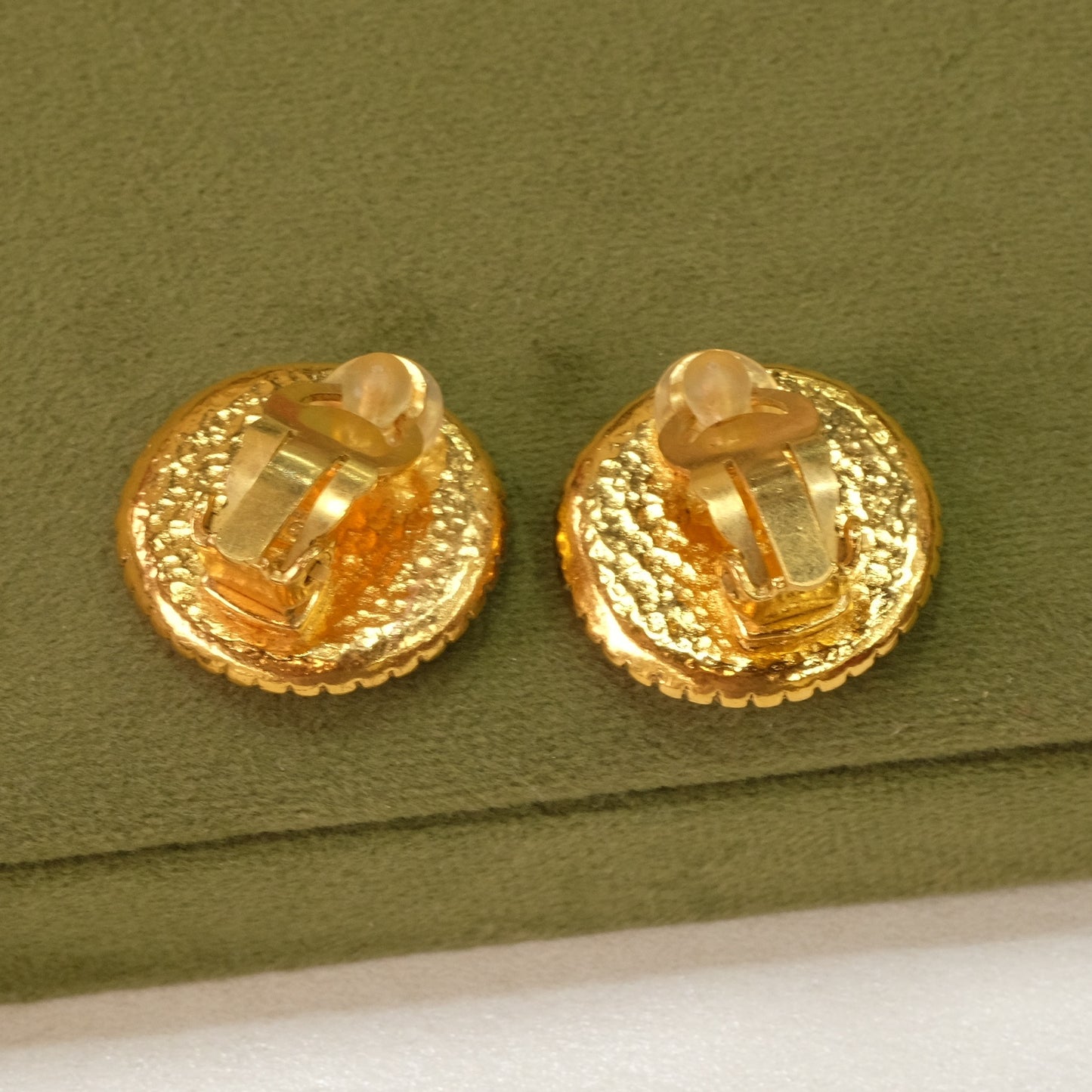 Vintage Chanel Logo Earrings with original Box 1990s