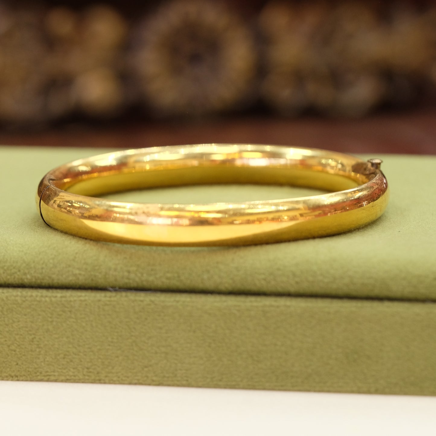 Victorian Gold Filled Flower Enamel Bangle