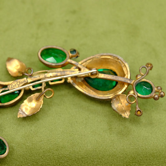Rare and Collectible Leo Glass Brooch 1940s