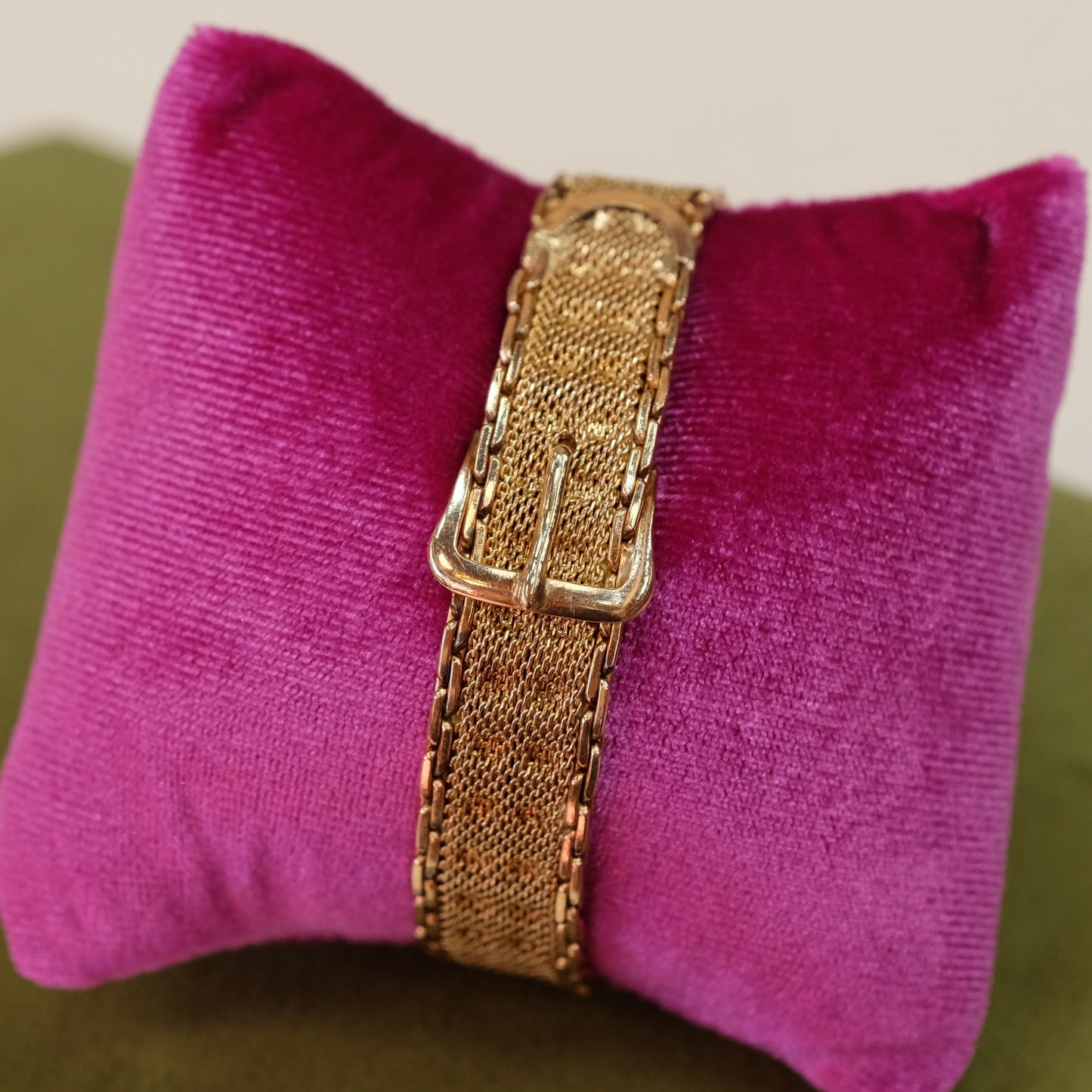 Winard 12K Gold Filled Flexible Mesh Buckle Design Bracelet