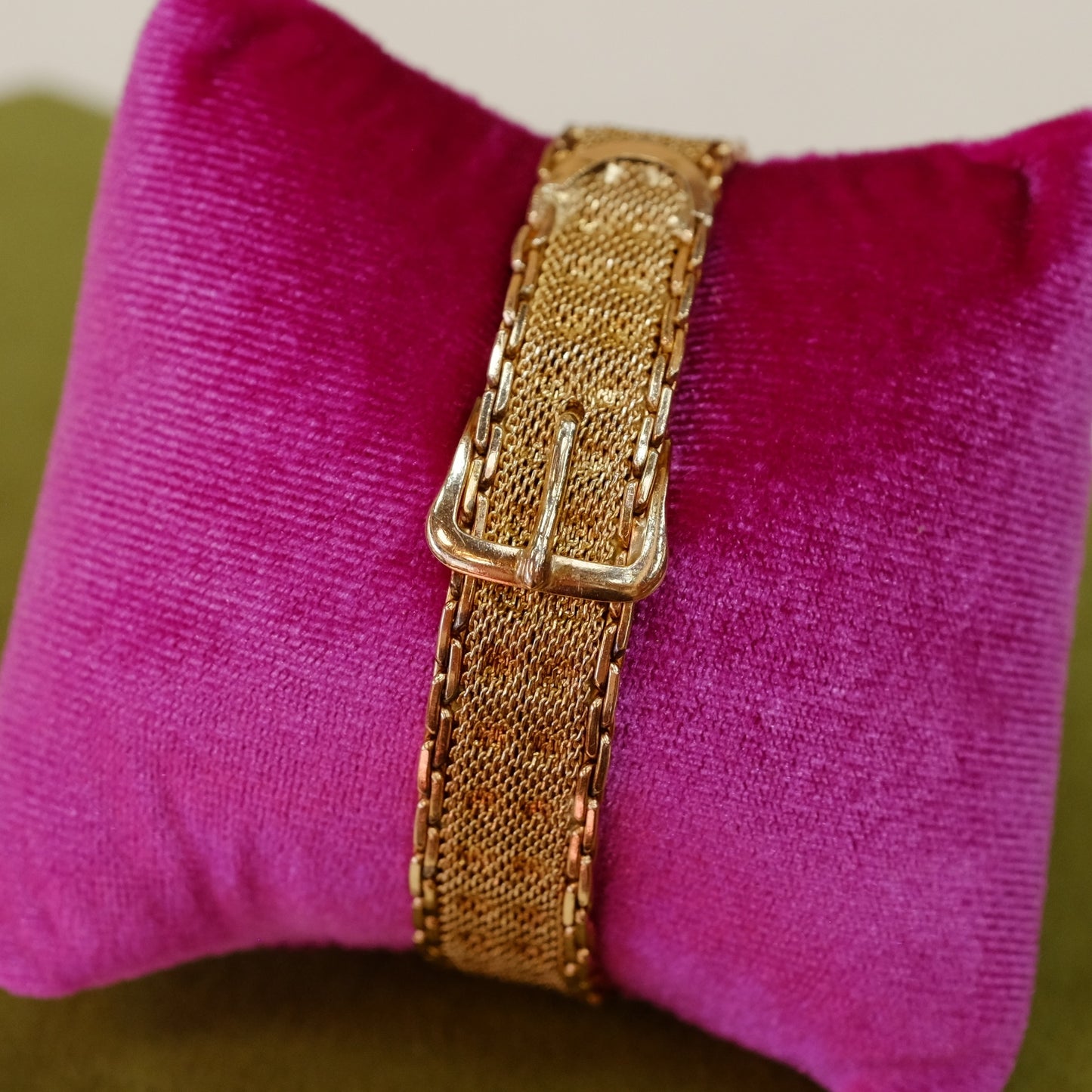 Winard 12K Gold Filled Flexible Mesh Buckle Design Bracelet