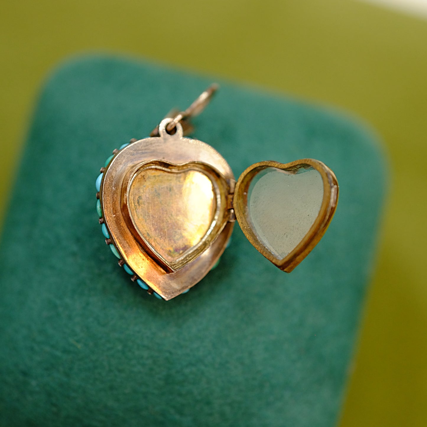 Victorian Turquoise Cluster Heart Locket