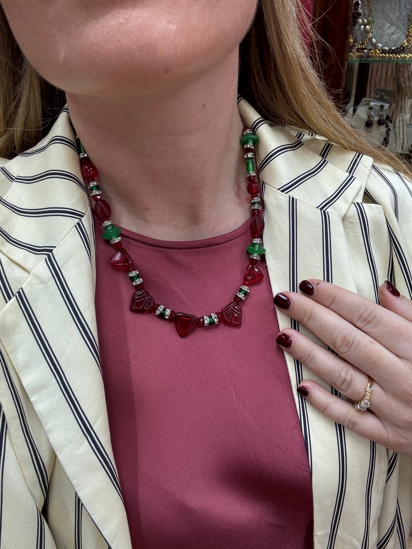 Vintage Czech Glass Necklace 1920s