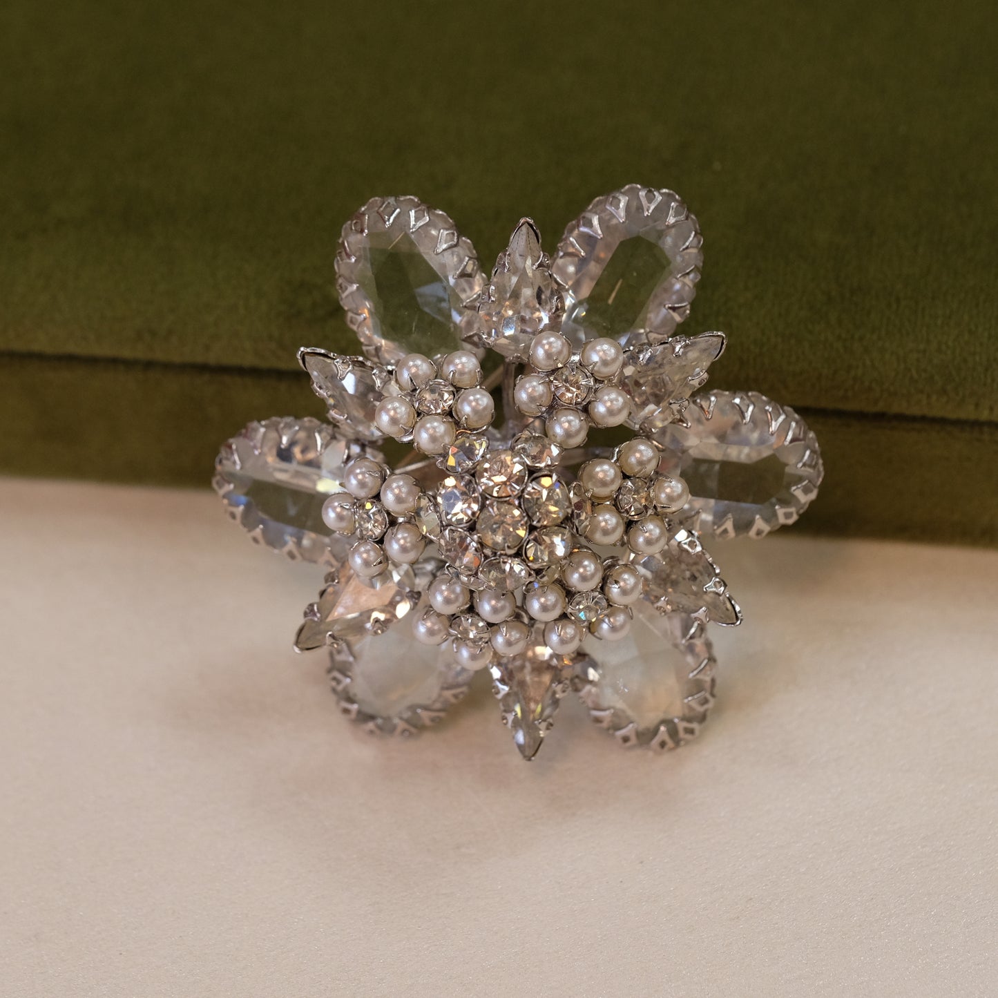 Vintage Schreiner Dimensional Flower Brooch 1960s