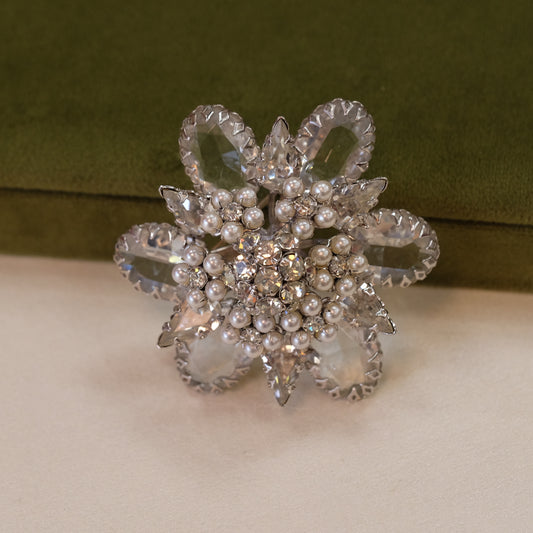 Vintage Schreiner Dimensional Flower Brooch 1960s