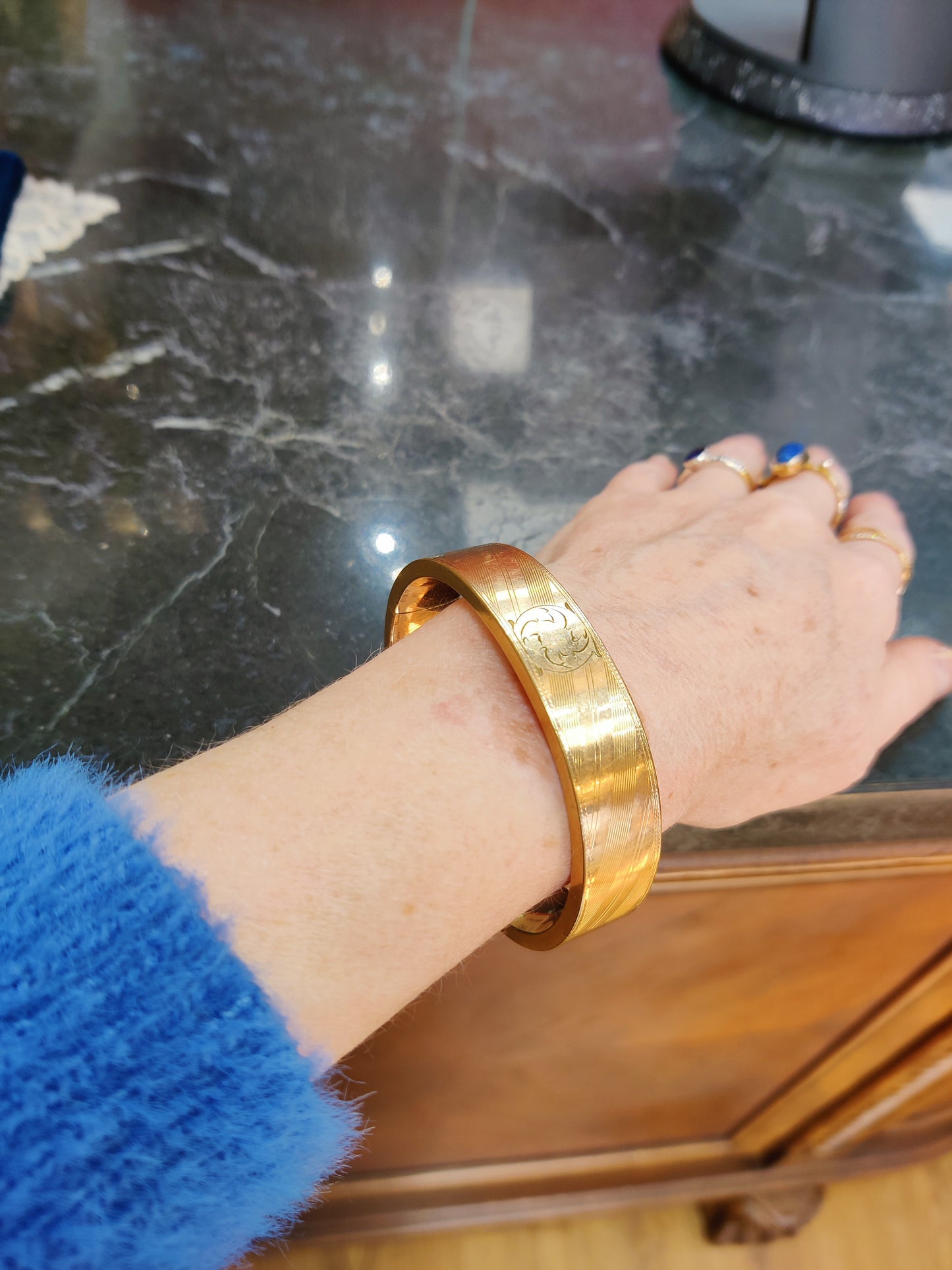 Antique Gold Filled Art Deco Clamper Bracelet