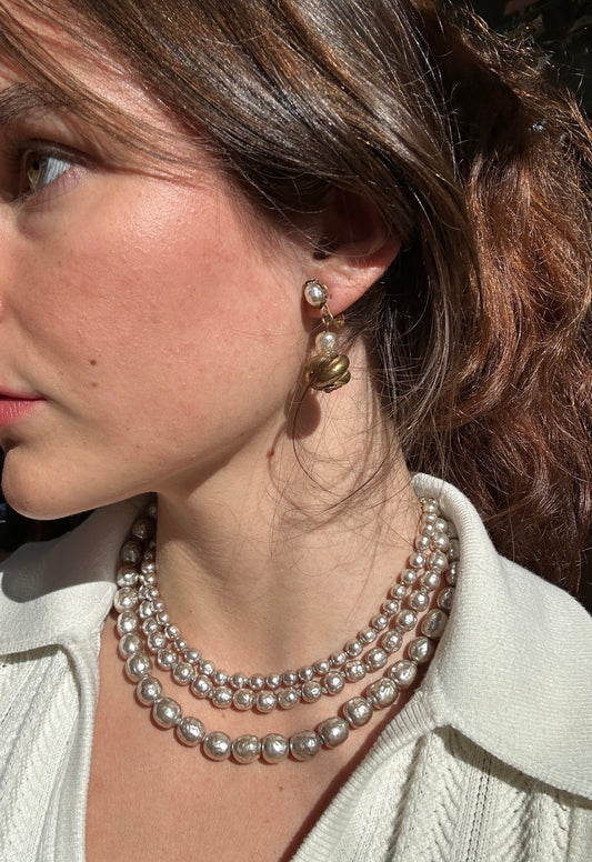 Vintage Miriam Haskell 3 strand Necklace 1950s