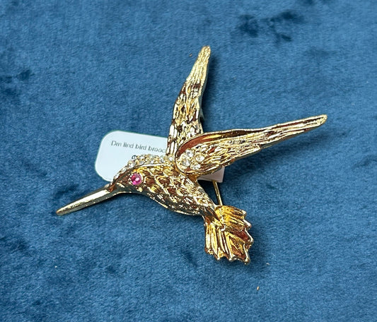 Dm lind hummingbird brooch
