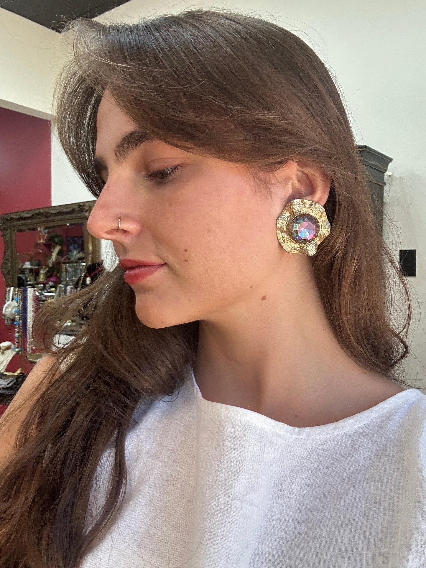 Judy Lee Watermelon Glass Earrings