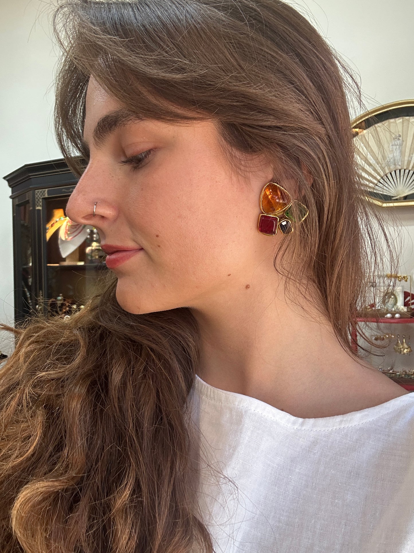 Vintage Chanel Gripoix Earrings 1990s