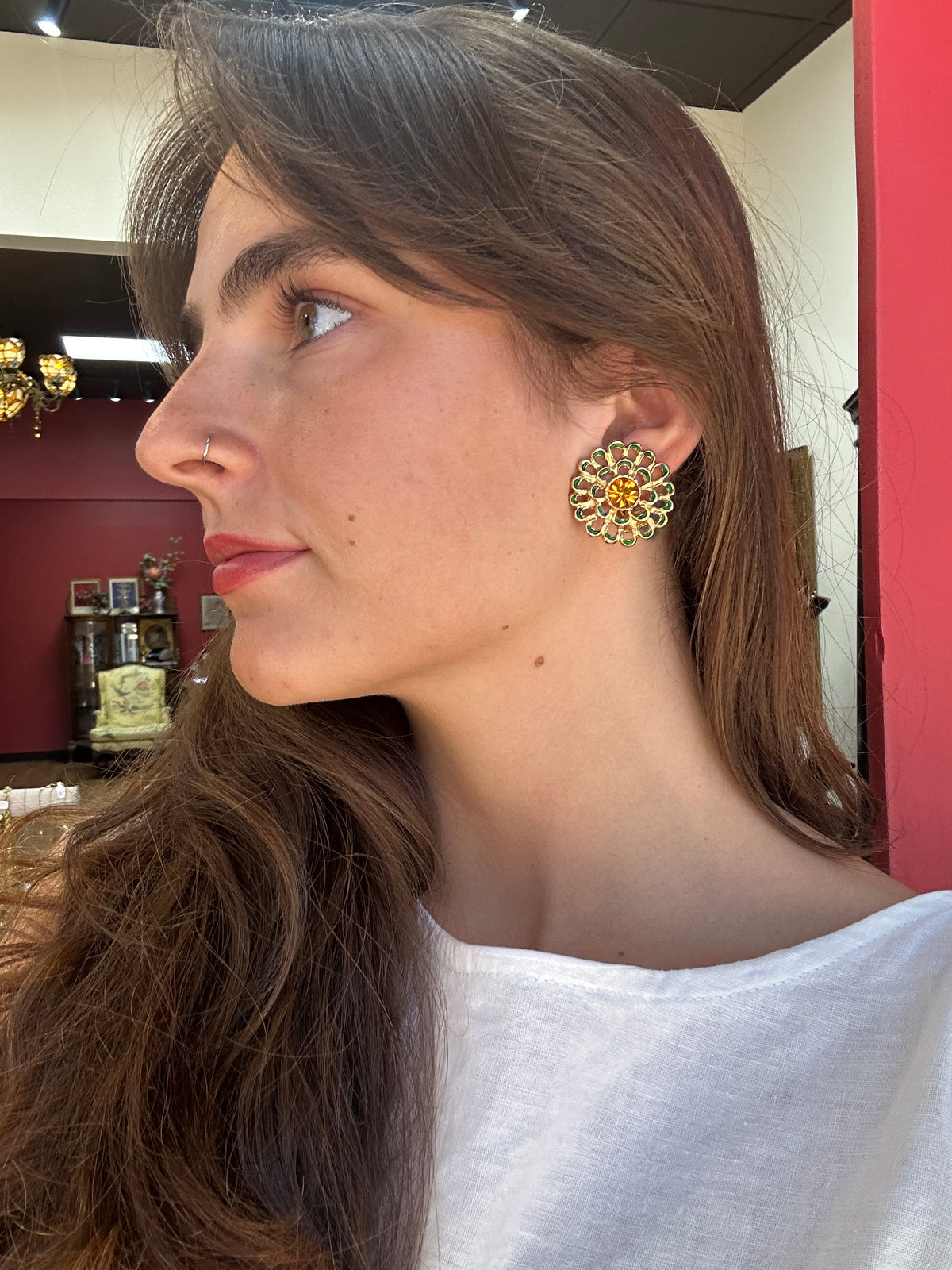 Vintage Yves Saint Laurent Enamel Earrings 1990’s