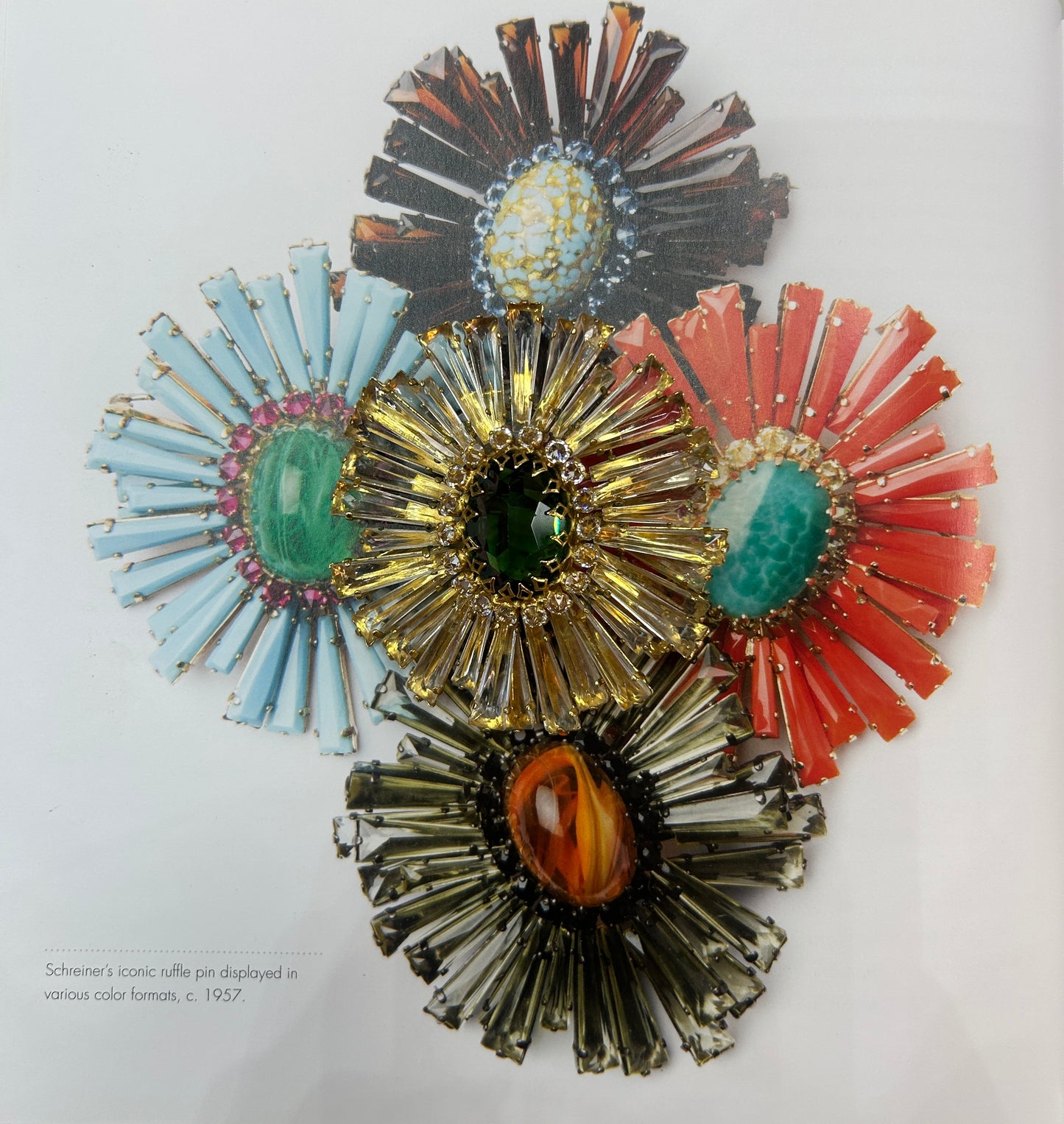 Collectable Schreiner Ruffle Brooch 1960s