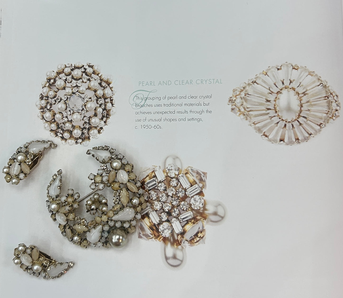 Schreiner Moonglow Brooch and Earring Set 1960s