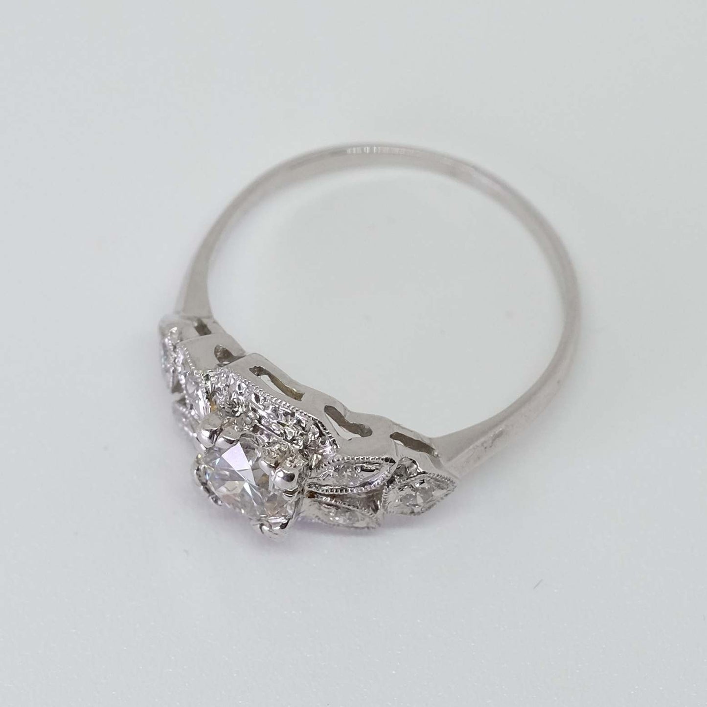 Vintage Platinum 0.58 ct Diamond Ring
