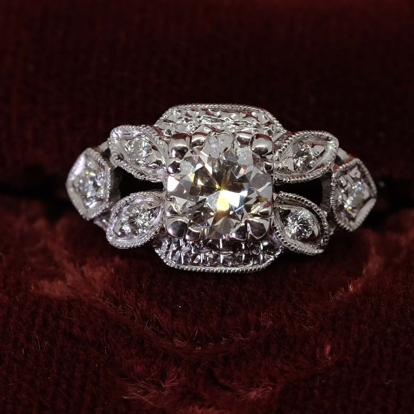 Vintage Platinum 0.58 ct Diamond Ring